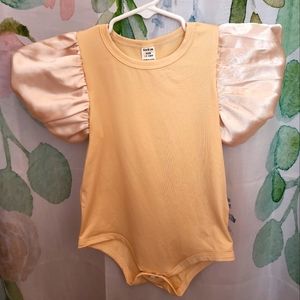 SHEIN brand new baby girls silky Balloon sleeve body suit onesie sz 12-18 mo